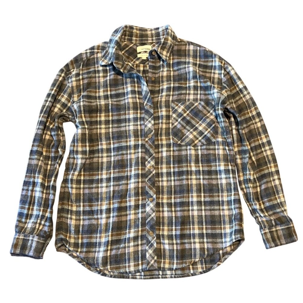 Aritzia Wilfred Free Womens Plaid‎ Button-Up Shirt S 100% Cotton